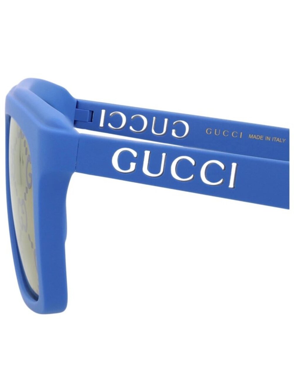 New Gucci Women's Sunglasses Square Rectangle Injection Frame Mens Blue Blue - Picture 4 of 4